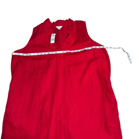 NWT Crown & Ivy Curvey Size 2x Red Linen Dress Side Pockets New With Tags - Picture 4 of 6